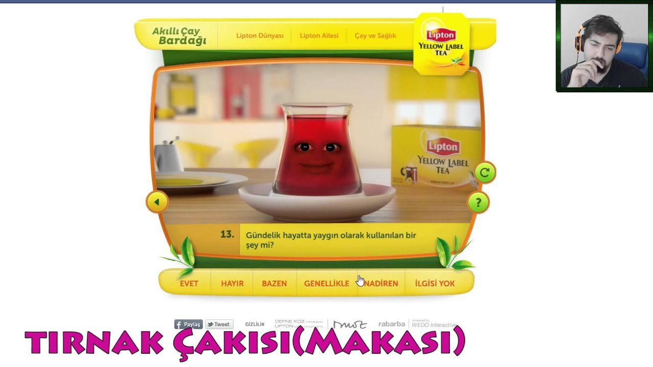 Akıllı Çay Kafa - (Akıllı Çay Bardağı)(Lazımlık-Tırnak Makası-Tirbüşon-Sünger)