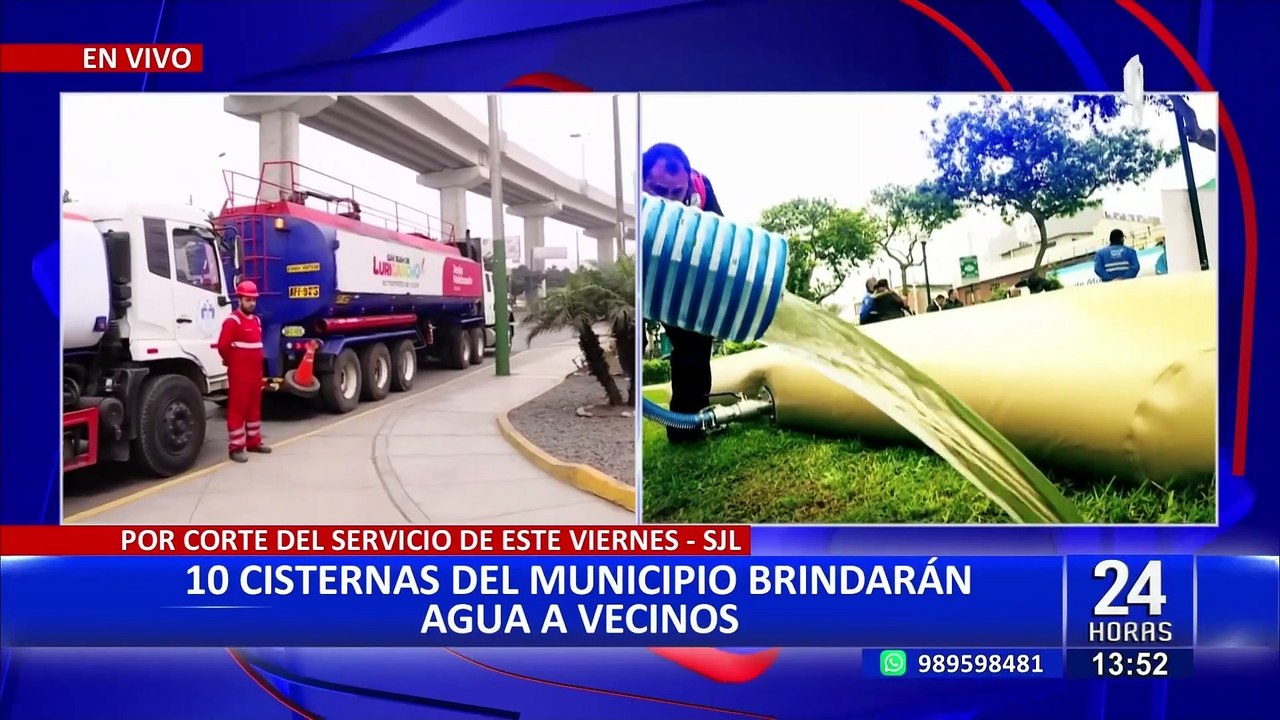 SJL: Diez cisternas brindarán agua a vecinos du...