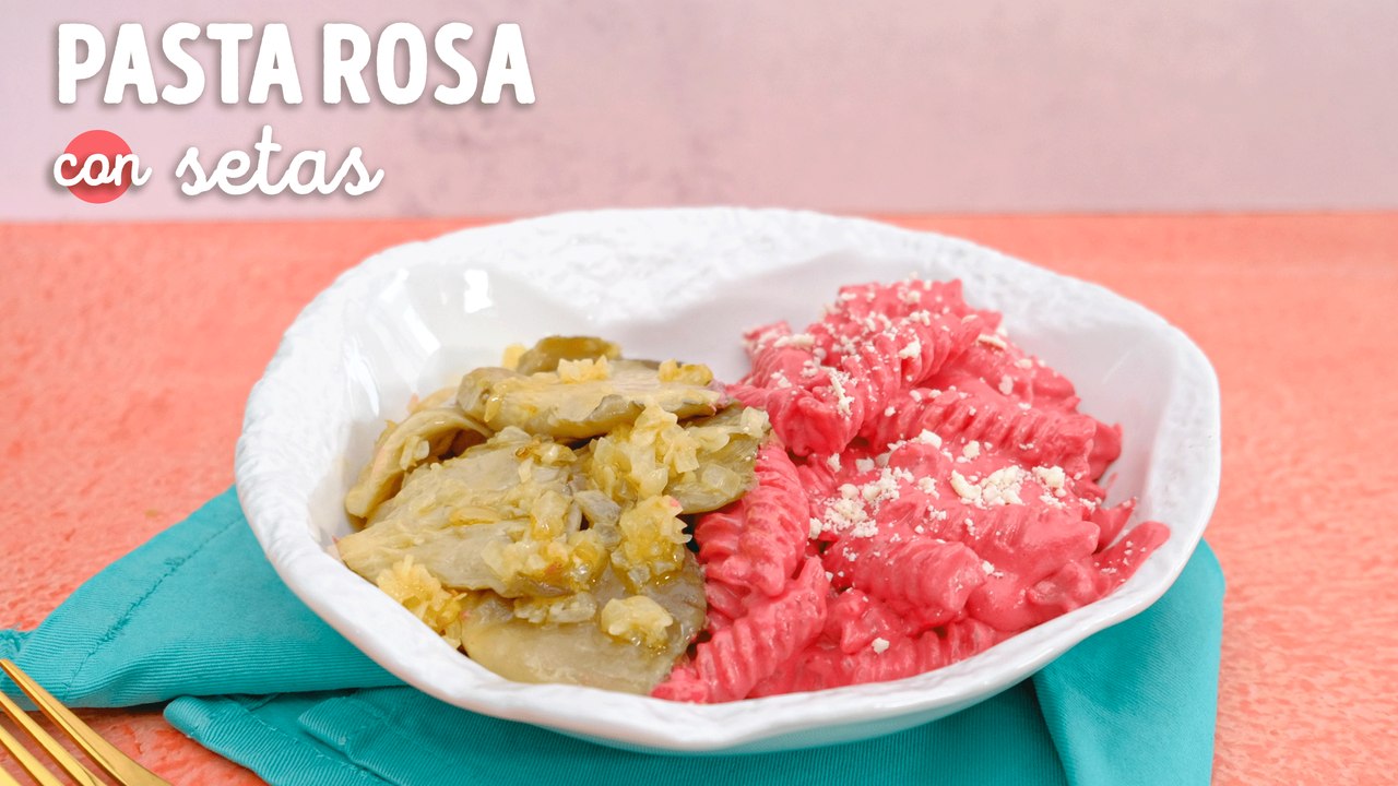 Deliciosa receta de pasta rosa con setas ¡En solo 20 minutos! - Vídeo ...