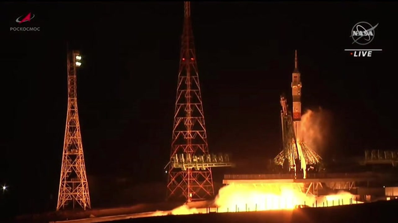 3 Astronauts Launched To Space Station Aboard R...