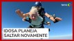 Mulher de 104 anos se torna pessoa mais velha a saltar de paraquedas