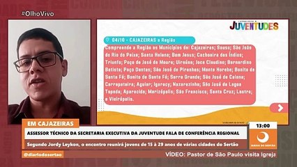 Assessor técnico da Secretaria da Juventude da PB faz convite para Conferência Regional em Cajazeiras