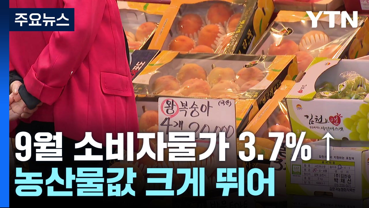 9월 소비자물가 3.7%↑...석유류 가격 하락 폭 축소·농산물 오름세 / YTN