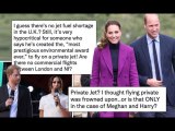 'Thought this was frowned upon?' Meghan Markle fans mock William and Kate for private jet