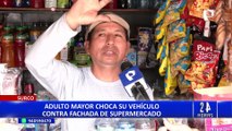 Surco: adulto mayor pierde el control de su vehículo y choca contra supermercado