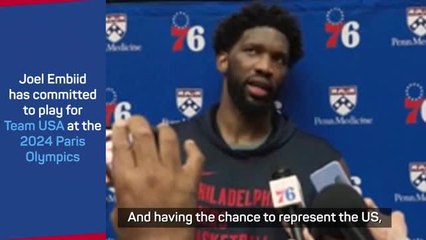 Download Video: Reigning NBA MVP Joel Embiid commits to Team USA at the 2024 Olympics