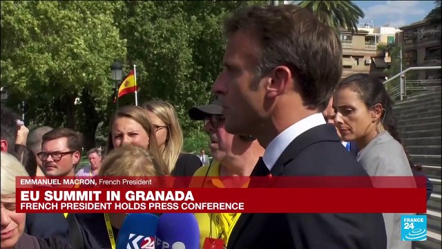 EU security summit in Granada: French President Macron holds press conference