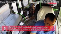 Halk otobüsü şoförü fenalaşan kişiyi hastaneye götürdü