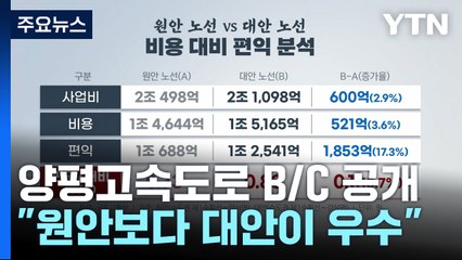 국토부, 양평고속도로 B/C 공개..."대안 0.1 우수" / YTN