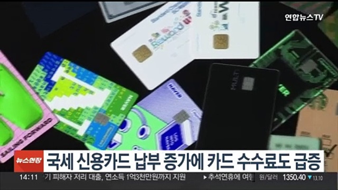 국세 신용카드 납부 증가에 카드 수수료도 급증