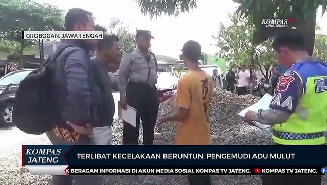 Terlibat Kecelakaan Beruntun, Pengemudi Adu Mulut
