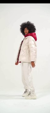 Spliced Thick Hooded Padded Jacket