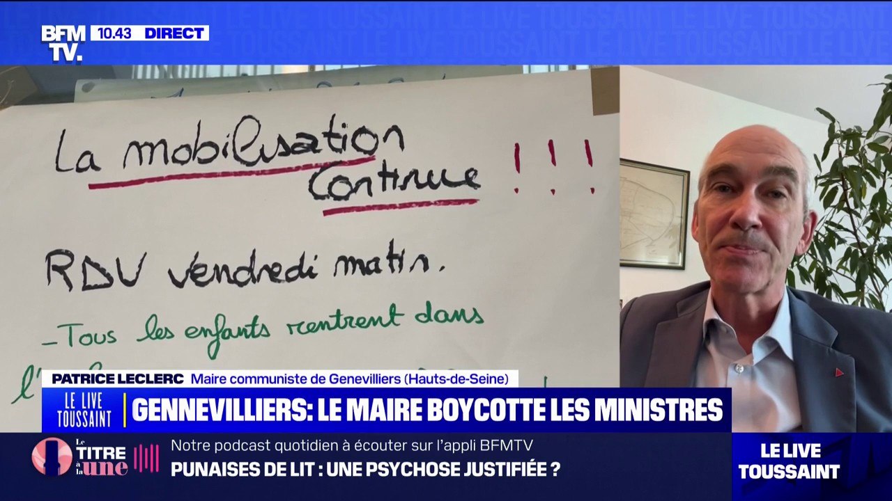"C'est dans les villes populaires que l'État aide le moins la population puisque c'est l'endroit où il manque le plus d'enseignants", estime Patrice Leclerc, maire de Gennevilliers