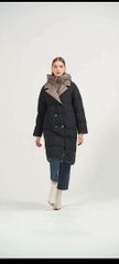 Tải video: Double Breasted Hooded Quilted Padded Jacket