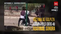 Padre de familia entrega a su hijo a las autoridades tras riña en CBTIS, de Guaymas, Sonora