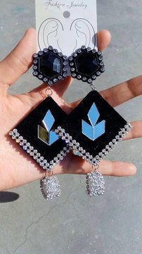 Black Fancy earrings _youtubeshorts _earrings _youtubepartner _viral _shorts