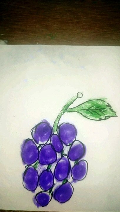 Easy grapes drawing for kids