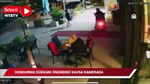 Beylikdüzü'nde dondurma dükkanı önündeki kavga kamerada