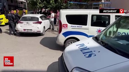 Aksaray'da gasp iddiasıyla durdurulan şahıs kendini araca kilitledi