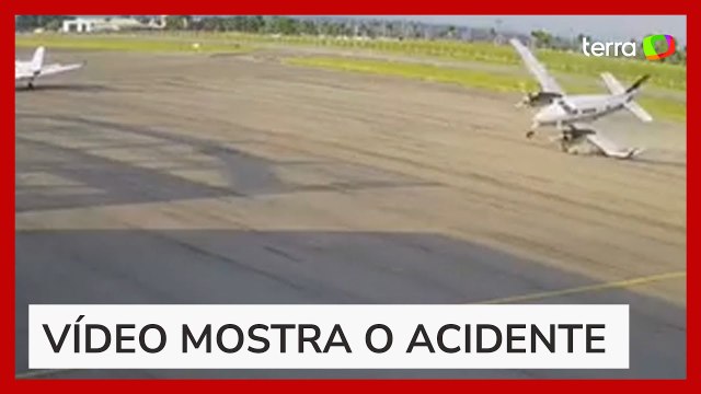 Avião derrapa na pista e explode em aeroporto em Cuiabá; duas pessoas morreram
