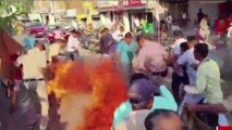 मंडला: कांग्रेसियों ने मुख्यमंत्री का किया पुतला दहन, जमकर किया विरोध प्रदर्शन