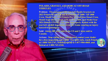 Polaris, Gravely, and Bobcat Off-Road Vehicles Have Unsafe Seat Belts