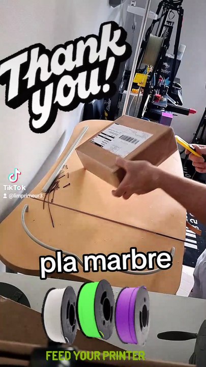 j'ai bien reçus mon colis de PLA marbre de chez @FILFORME (FILAMENT 3D)  . 100�françzis #plafilament  #plafilament3d