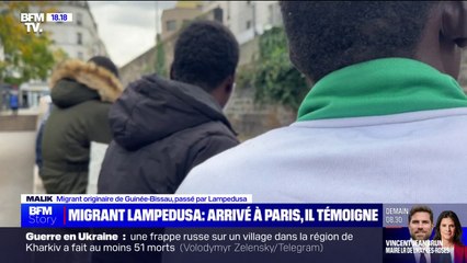 "Sur le bateau, beaucoup de personnes sont mortes. Je les vois encore":  Malik, migrant originaire de Guinée-Bissau, passé par Lampedusa et arrivé à Paris, témoigne sur BFMTV