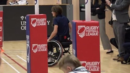 Princess of Wales crashes into rugby post with bandaged fingers