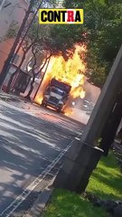Se incendia un camión que transportaba cilindros de gas LP