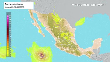 Modelo ECMWF - Ráfagas de viento en km/h
