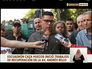 Escuadrón “Caza Huecos” inicia labores de recuperación en la Av. Andrés Bello en Caracas