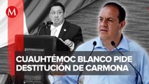 Cuauhtémoc Blanco, gobernador de Morelos solicita destitución de Uriel Carmona