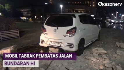 Diduga Mabuk, Mobil Dikemudikan Remaja Tabrak Pembatas Jalan di Bundaran HI