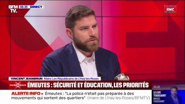 Émeutes: L'organisation de la police n'était pas prête à des mouvements qui sortent des quartiers affirme Vincent Jeanbrun (maire de L'Haÿ-les-Roses)