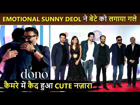 Emotional Sunny Deol Looks So Excited, Tightly Hugs Son Rajveer At Dono Premiere
