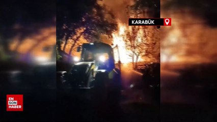 Karabük'teki yangınlarda 4 samanlık, metruk bina ve ticari taksi zarar gördü