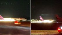 FedEx plane crash lands and veers off runway after landing gear failure