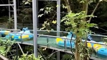 Horror Water Slide Accident: Woman Knocked Out of Boat and Nearly Falls Over Edge