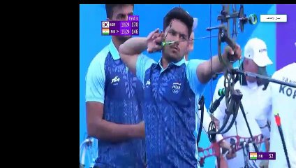 الهند يحصل على الميدليه الذهبيه من كوريا  رمى سهم 50 متر