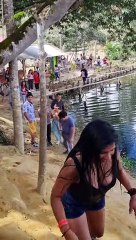 Rope Swing Into The Lagoon