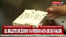 A cuatro meses de su lanzamiento el billete de $2000 ya perdió el 42% de su valor