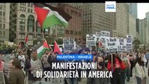 Manifestazioni filo-israeliane e filo-palestinesi in tutta l'America