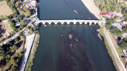 Edirne'de Tunca Nehri'nin su seviyesi düşüyor