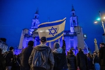 Vigil held in Millennium Square in Leeds following Hamas attack on Israel