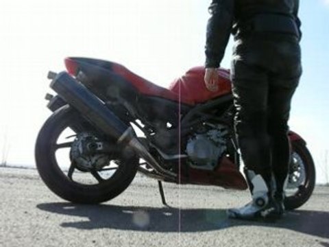 Cagiva V-Raptor 1000 : Pots Akrapovic Carbone 1