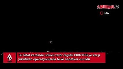 Tel Rıfat’taki bölücü terör örgütü PKK/YPG'ye hedefleri vuruldu