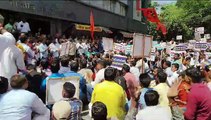 Video: इंदौर में भाजपा के खिलाफ लगे नारे, प्रदर्शन में शामिल थे कांग्रेसी