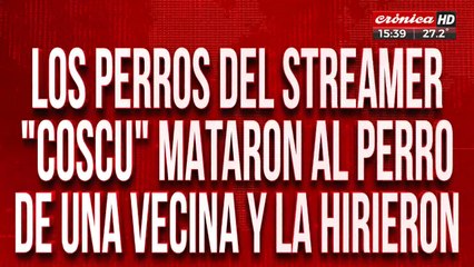 Los perros del streamer Coscu mataron a otro animal e hirieron a una vecina