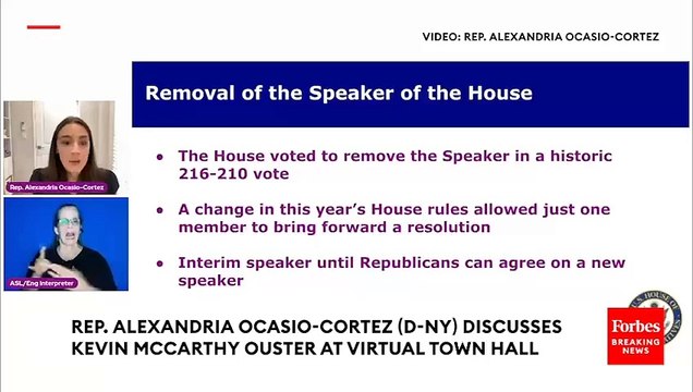 AOC Explains Why Democrats Voted To Remove Kevin McCarthy From Speaker Position